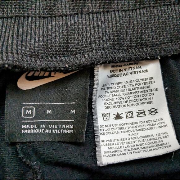 Nike Floral Stripe Trimmed Nylon Track Pants Black Size Medium - Picture 5 of 6